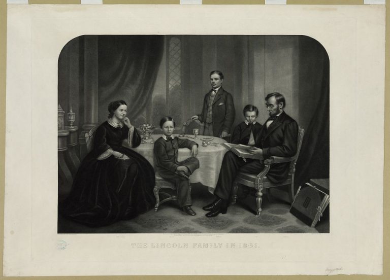 The Lincoln Family in 1861, Courtesy of Library of Congress)