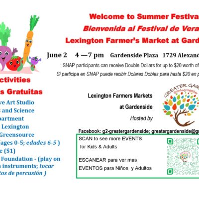 Lexington Farmer's Market Gardenside Summer Festival