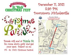 Jessamine Co Christmas Parade map 2021