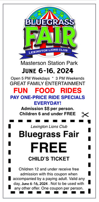 Free Bluegrass Fair Kids Ticket 2024