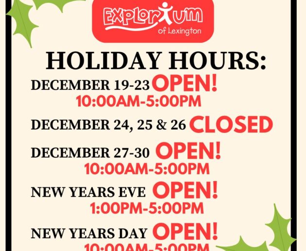 Explorium 2023 December hours