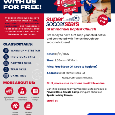 Free Soccer Class Ages 2-8!