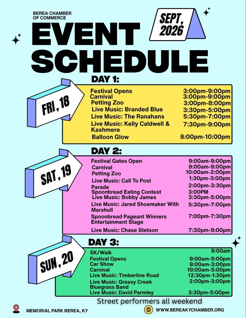 Sppoonbread 26 Schedule